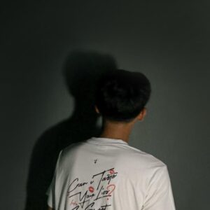 black printed coffee mug